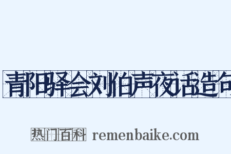 青阳驿会刘伯声夜话造句是什么意思的图片
